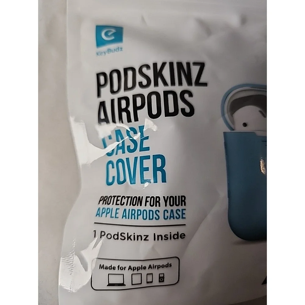 New Apple AirPods Case PodSkinz Protective Silicone Cover Blue, Fun, Fresh‎ NIB
